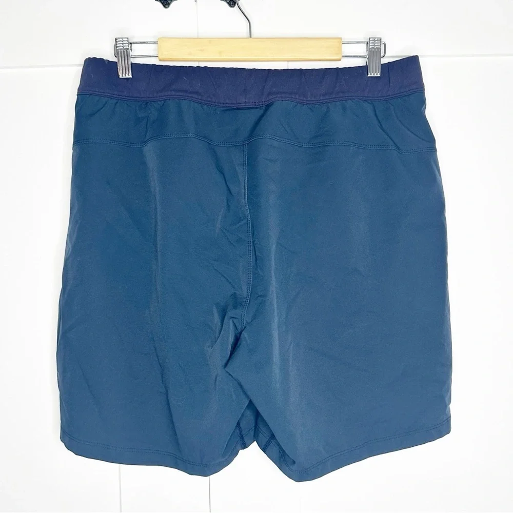 Public Rec Flex Shorts 36 navy blue pockets lined athletic workout Athleisure